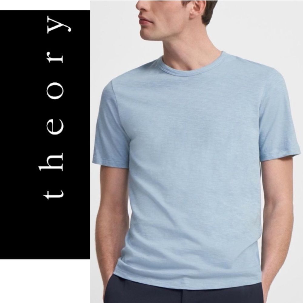 THEORY Mens Cosmos Slub Cotton Essential Tee M